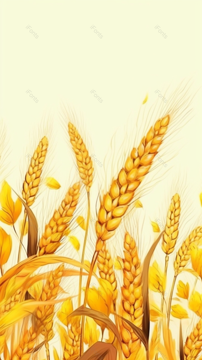 小满节气金黄色的麦穗手绘背景麦穗丰收插画图,插画/手绘图,插画/手绘图库,插画/手绘图下载,插画/手绘